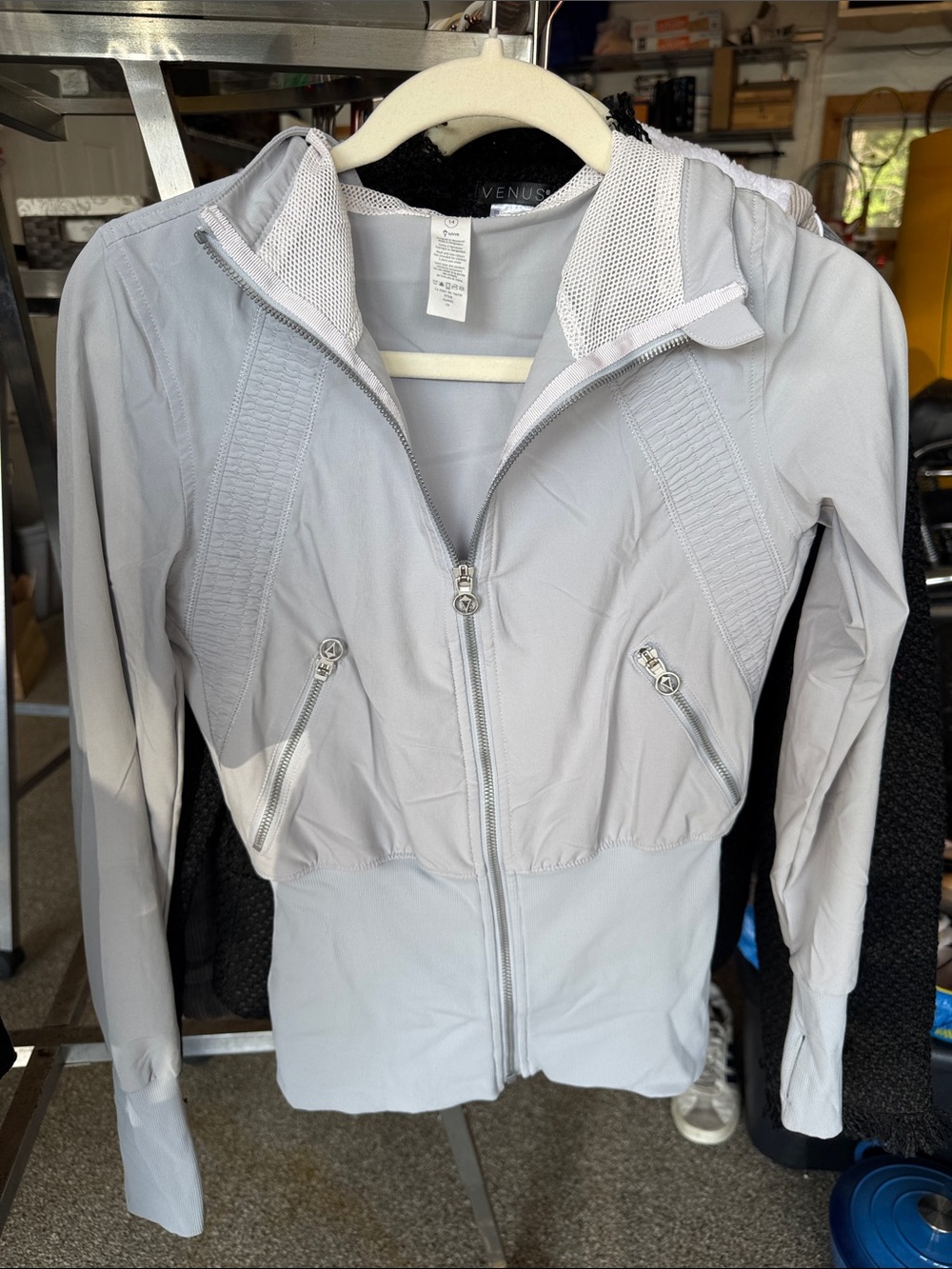 Ivivva Light Gray Zip-Up Bomber Jacket